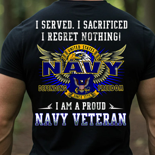 Proud Navy Veteran T-Shirt, U.S. Navy Military Tee Defending Freedom Since 1775, Veteran Gift Shirt
