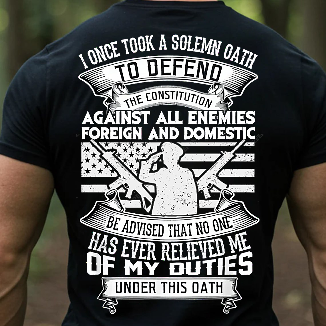 Veteran Duty Oath T-Shirt, Sweatshirt, Hoodie – Patriotic American Flag Military Tee
