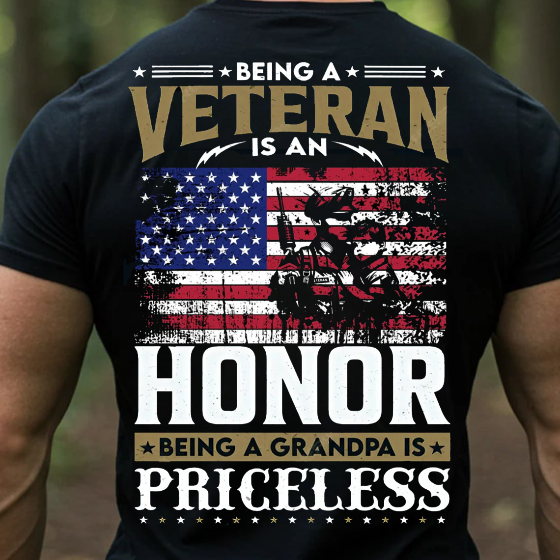 Being a Veteran is an Honor Being a Grandpa is Priceless T-Shirt, Patriotic Military Veteran Tee, Grandpa Gift Shirt
