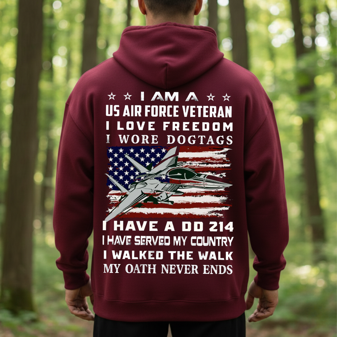 U.S. Air Force Veteran I Love Freedom T-Shirt - Proud Military DD-214 Patriotic Tee for Veterans and Airmen