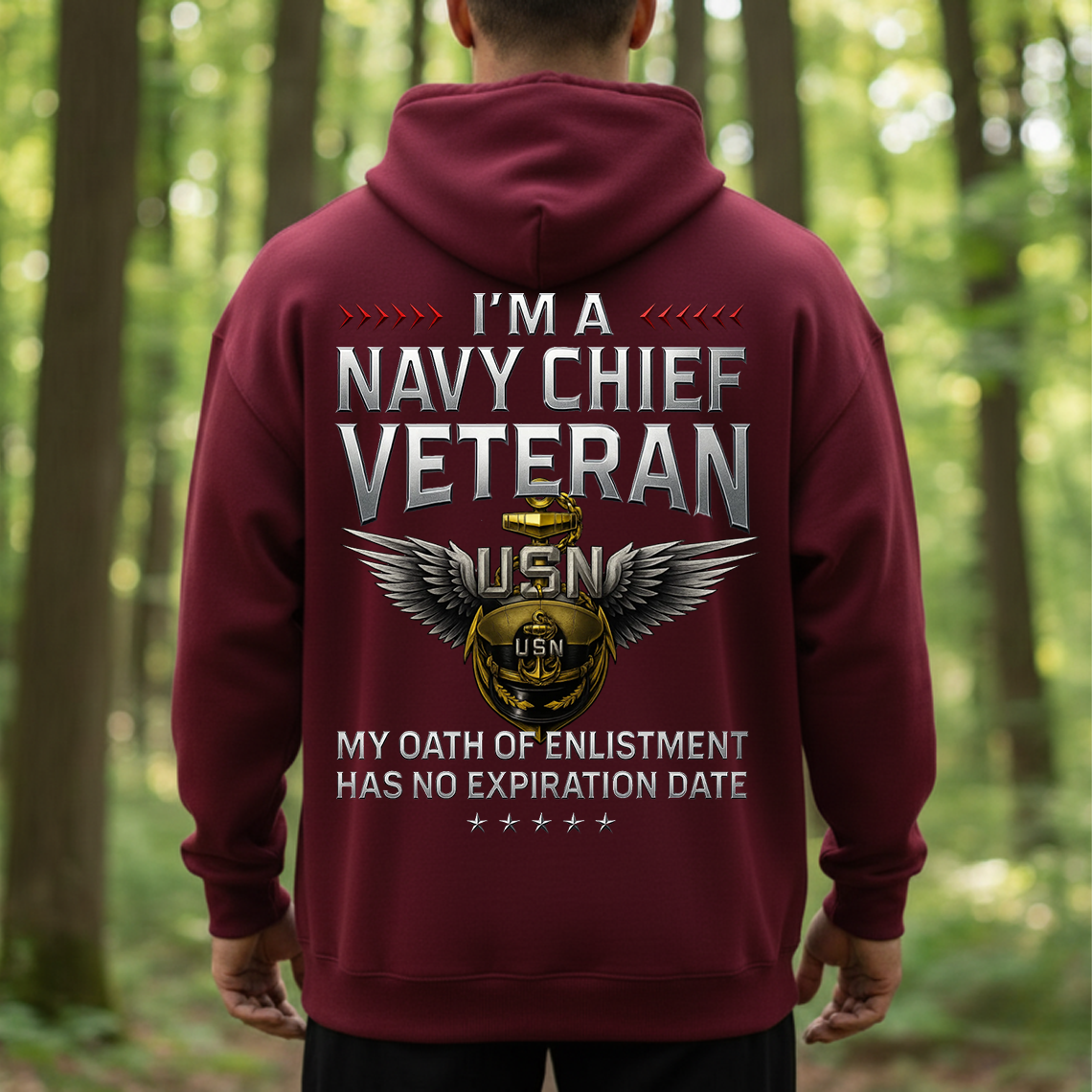Navy Chief Veteran T-Shirt – My Oath of Enlistment Has No Expiration Date USN Military Pride Tee