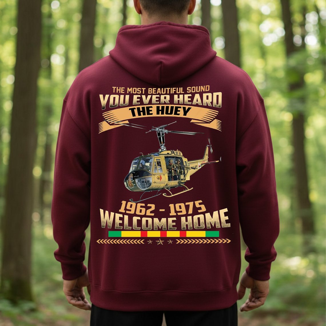 Vietnam Veteran Huey Helicopter T-Shirt, Sweatshirt, Hoodie – 1962-1975 Welcome Home Military Tribute Tee