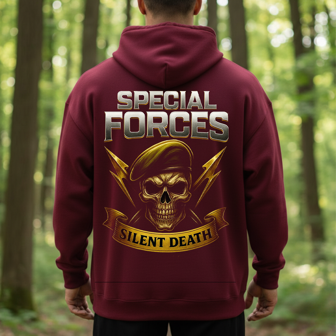 Special Forces Veteran T-Shirt, Sweatshirt, Hoodie – Silent Death Skull Military Pride Tactical Soldier Tee
