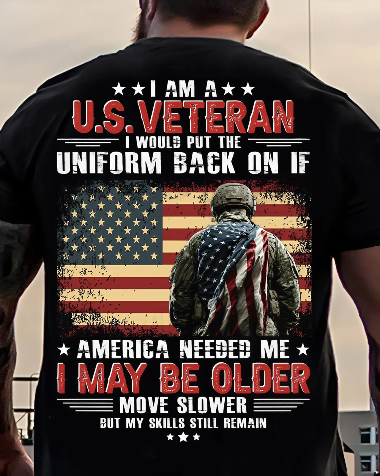 I Am a U.S. Veteran T-Shirt – Patriotic American Flag Military Pride Shirt for Veterans