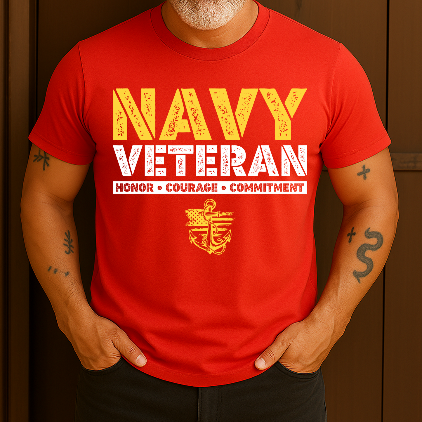 US Navy Veteran Honor Courage Commitment T-Shirt