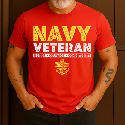 US Navy Veteran Honor Courage Commitment T-Shirt
