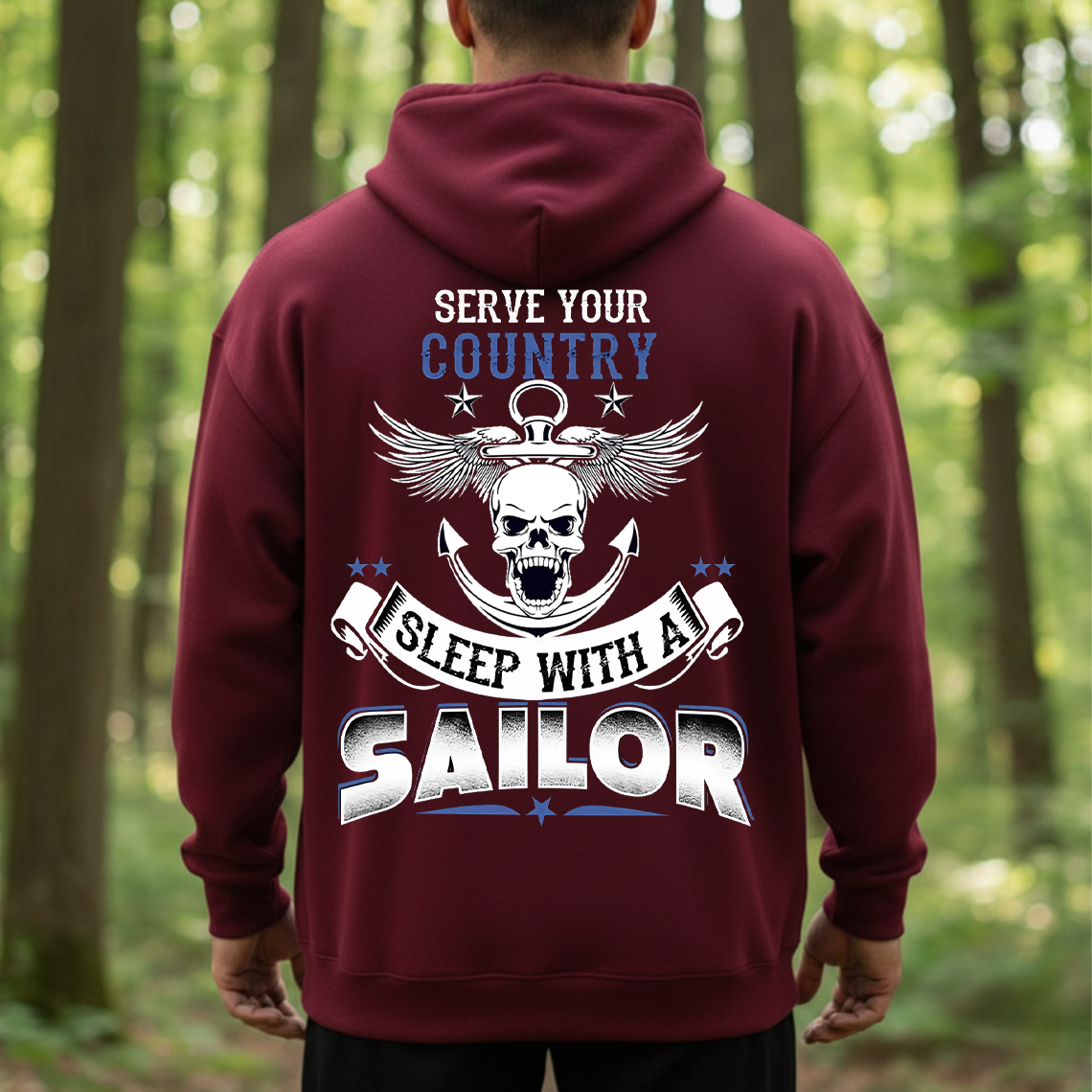 Serve Your Country Sleep With a Sailor T-Shirt, Sweatshirt, Hoodie - Funny US Navy Veteran Skull Anchor Tee for Military Men and Women