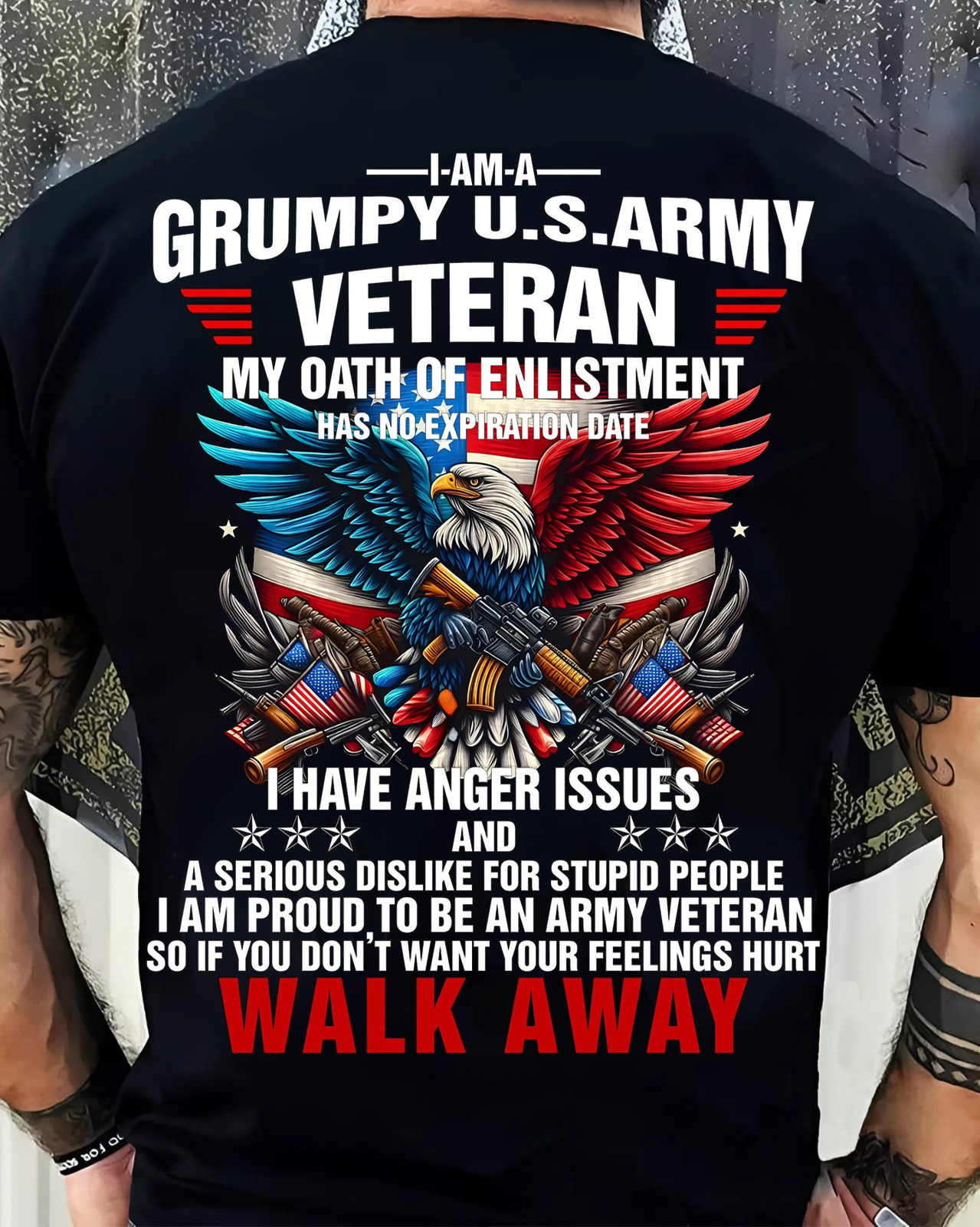 Grumpy U.S. Army Veteran Shirt – Bald Eagle American Flag Military Pride Tee