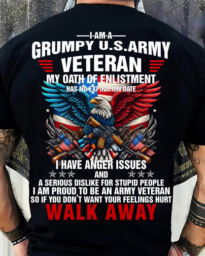 Grumpy U.S. Army Veteran Shirt – Bald Eagle American Flag Military Pride Tee
