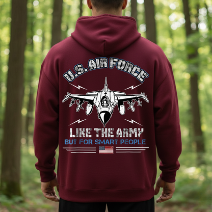 U.S. Air Force Like The Army But For Smart People T-Shirt - Funny Military Veteran Airplane Tee for Men