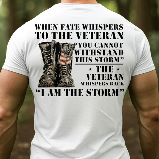 I Am The Storm Veteran Shirt, Sweatshirt, Hoodie – Patriotic Military T-Shirt for Men, American Flag Soldier Tee