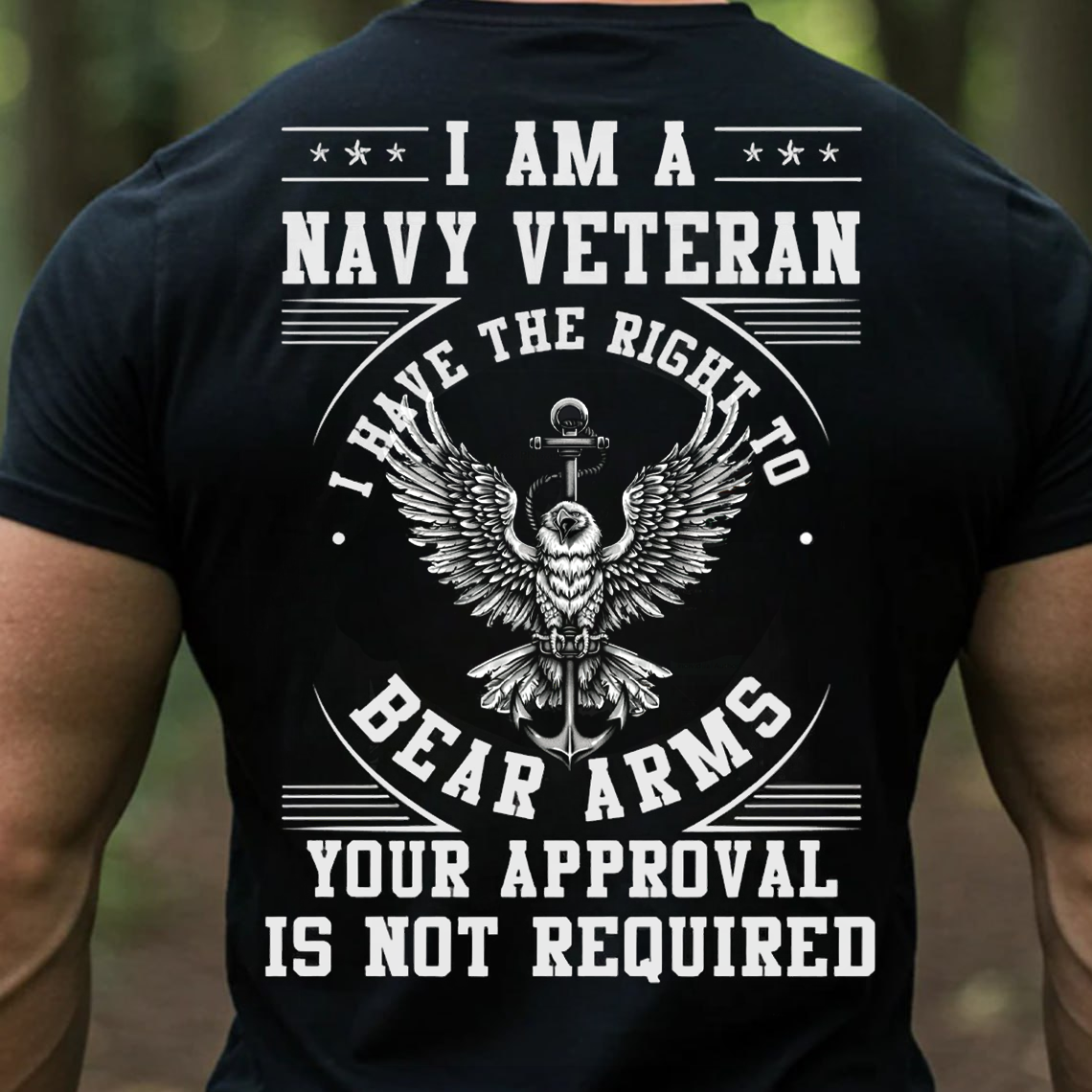 Navy Veteran Right to Bear Arms T-Shirt, Sweatshirt, Hoodie – Patriotic Military Gun Rights Tee, Bold Freedom Statement Shirt for Proud Veterans