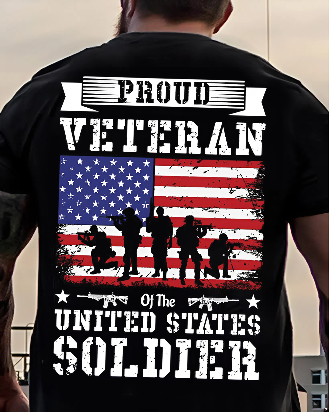 Proud U.S. Soldier Veteran Tee – Honoring Service with the Stars & Stripes