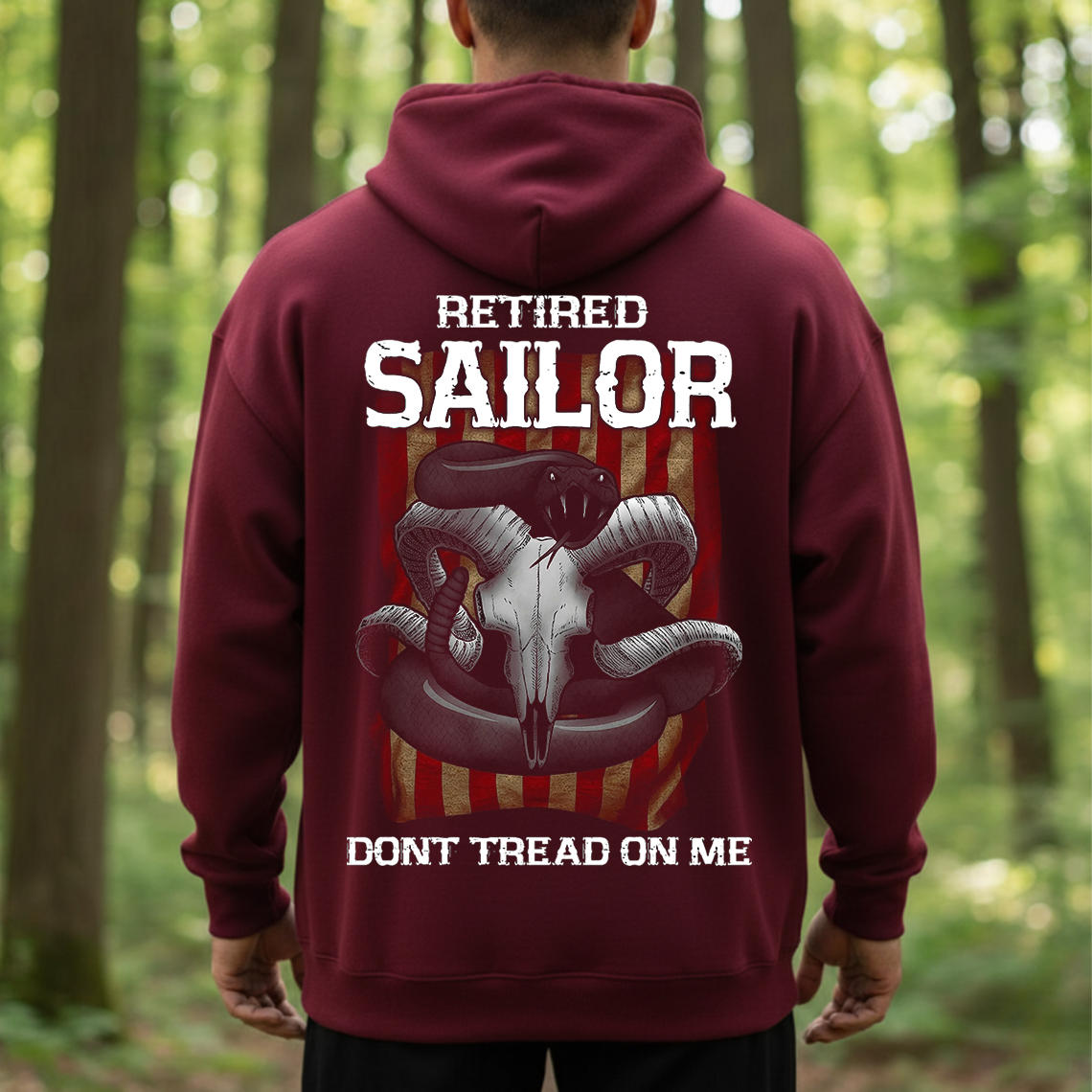 Retired Sailor Shirt, Sweatshirt, Hoodie – Don’t Tread On Me Snake Design, Proud Navy Veteran Gift, Patriotic Military T-Shirt for Men