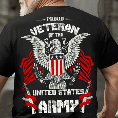 Proud U.S. Army Veteran T-Shirt – Eagle Emblem & Military Strength
