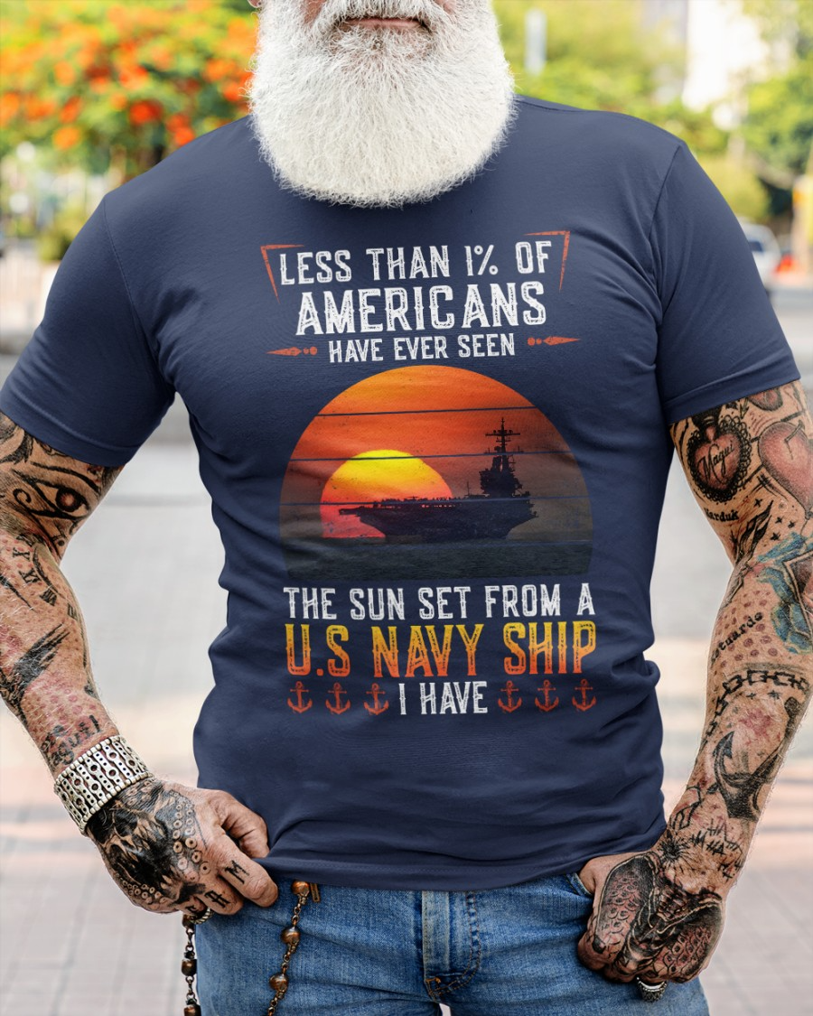 Have Ever Seen Sunset From Navy Ship - Perfect Gift For Veteran Dad, Grandpa, Son on Patriot Day, Memorial Day, Veteran Day, Navy Birthday Premium Fit Mens Tee