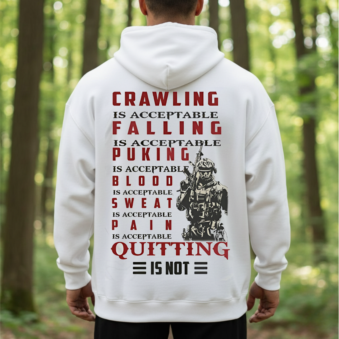 Never Quit Military Motivation Shirt – Gritty Soldier Quote Tee,  T-Shirt for Veterans & Warriors