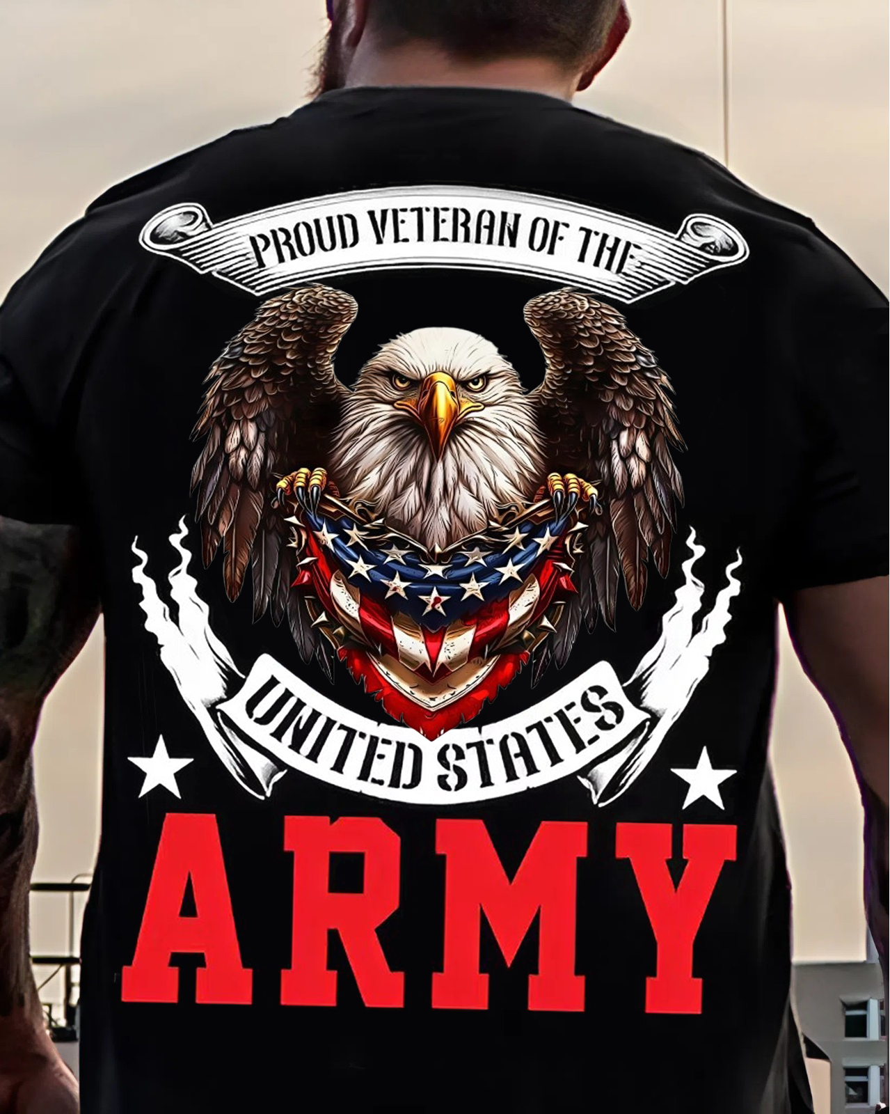 Proud U.S. Army Veteran Tee – Bold Eagle Emblem of Honor & Service