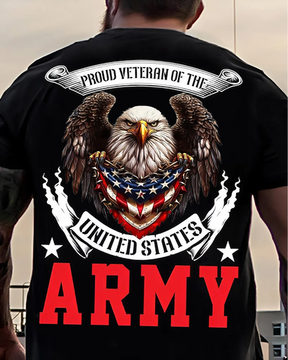Proud U.S. Army Veteran Tee – Bold Eagle Emblem of Honor & Service