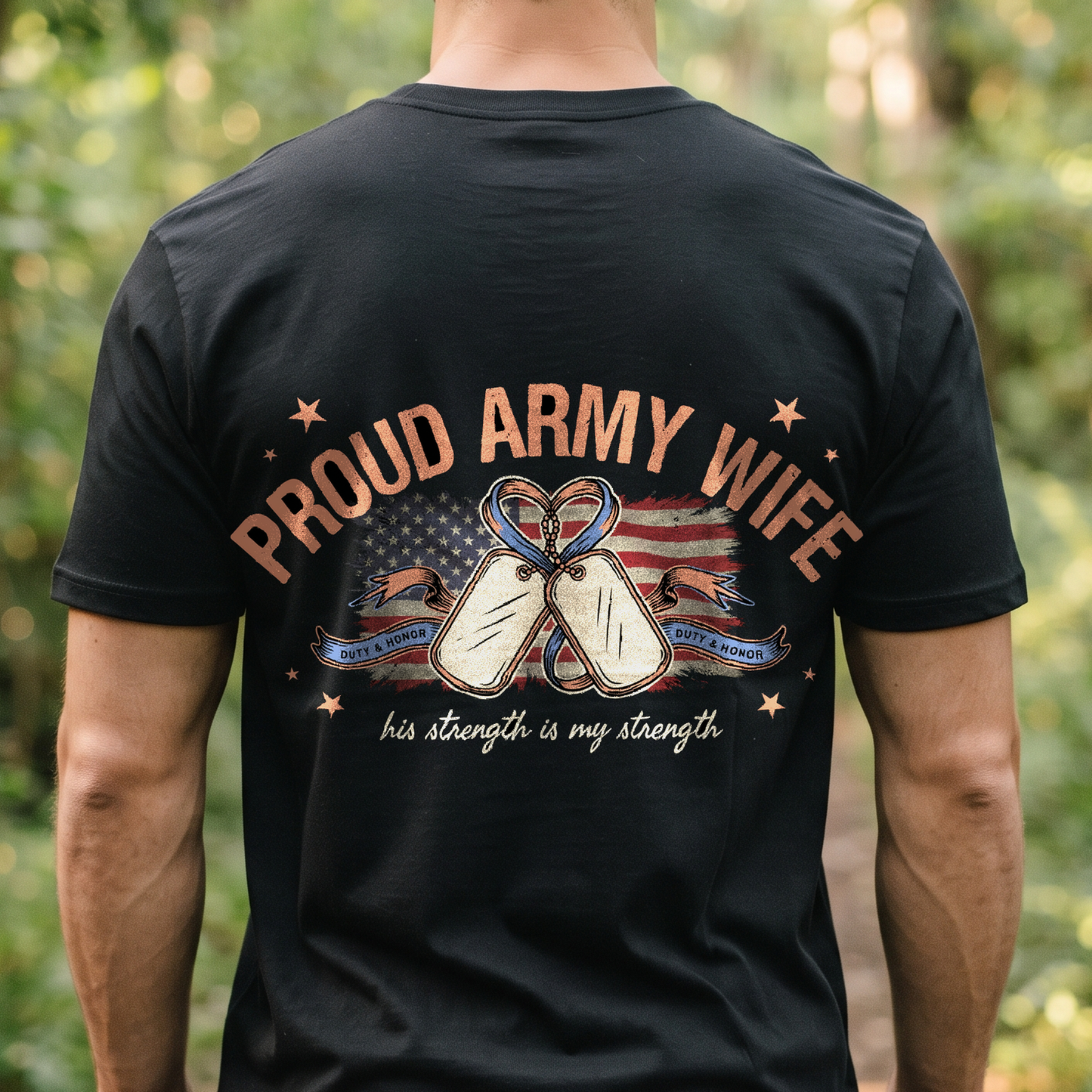 "Proud Army Wife" T-Shirt – Military Family Pride Gift for Wife Mom Husband