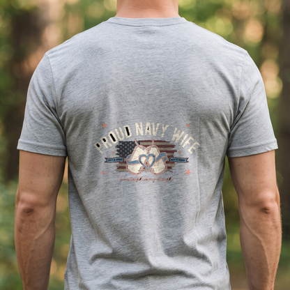 "Proud Navy Wife" T-Shirt – Military Family Pride Gift for Wife Mom Husband