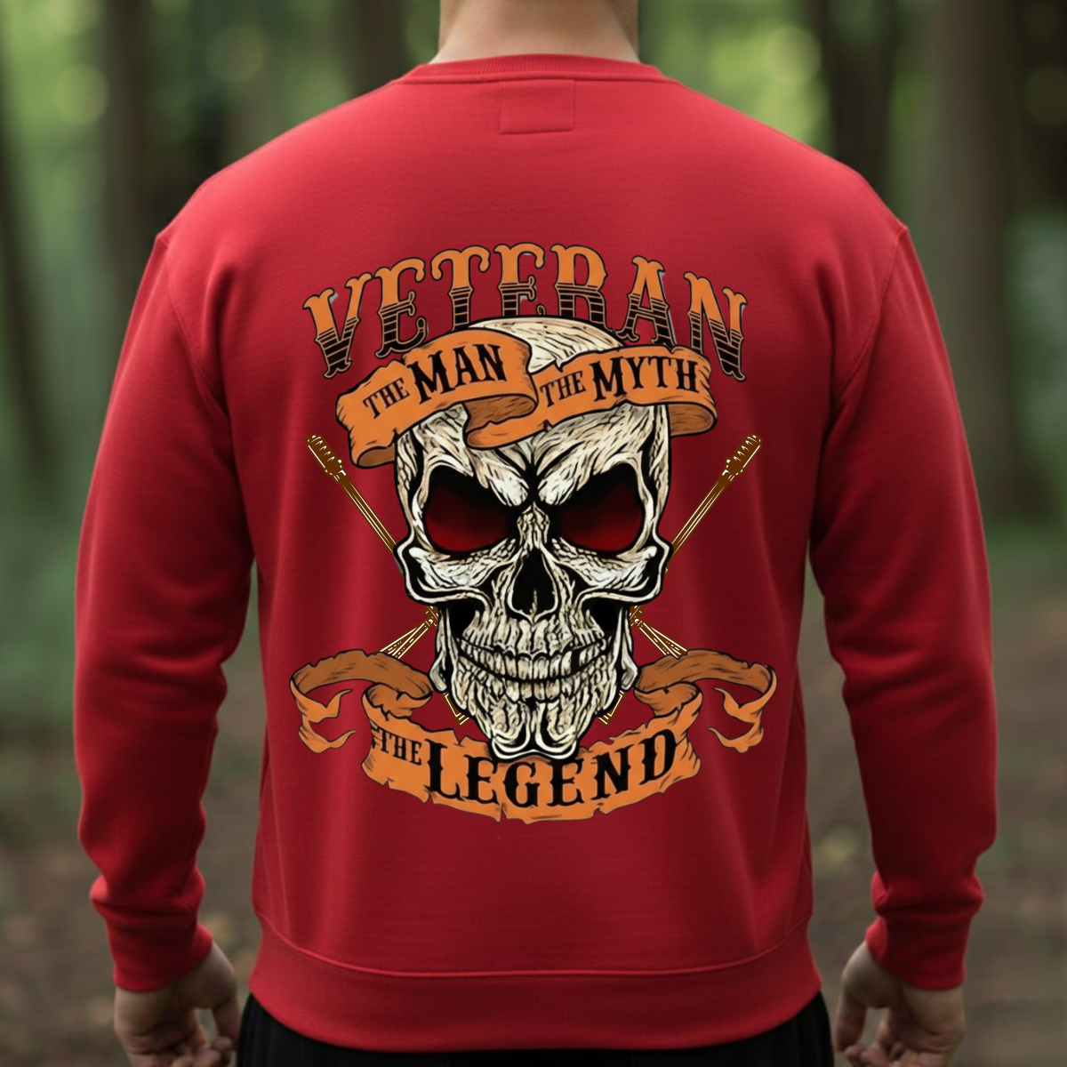 Veteran The Man The Myth The Legend Shirt – Military Skull Graphic Tee – Proud American Veteran Gift