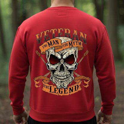Veteran The Man The Myth The Legend Shirt – Military Skull Graphic Tee – Proud American Veteran Gift