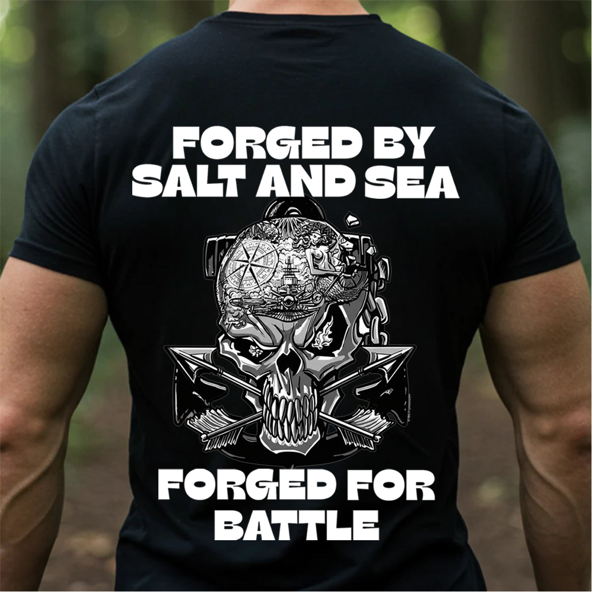 Forged in the Deep – Death Before Dishonor Skull Anchor T-Shirt, Sailor Veteran Gift