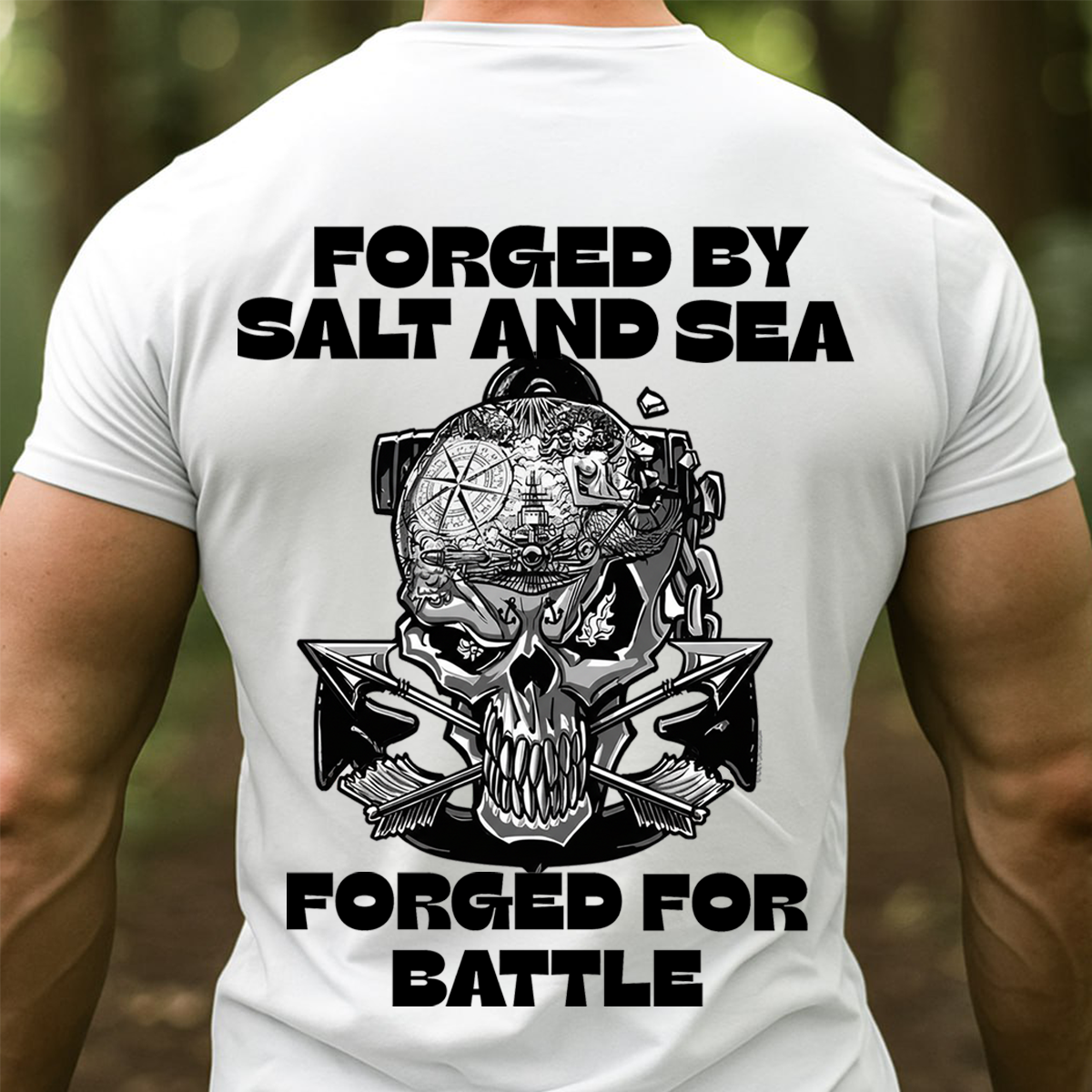 Forged in the Deep – Death Before Dishonor Skull Anchor T-Shirt, Sailor Veteran Gift