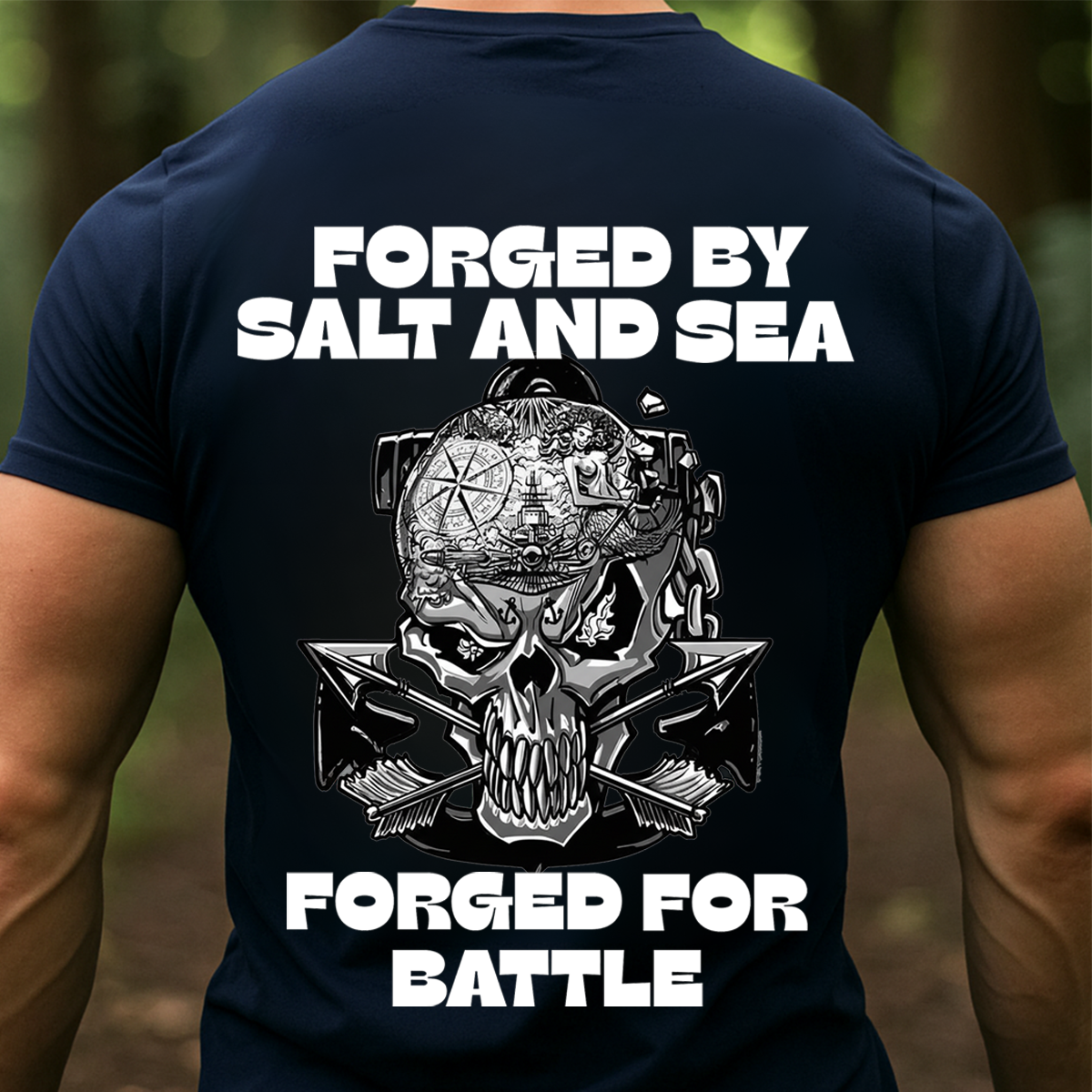 Forged in the Deep – Death Before Dishonor Skull Anchor T-Shirt, Sailor Veteran Gift