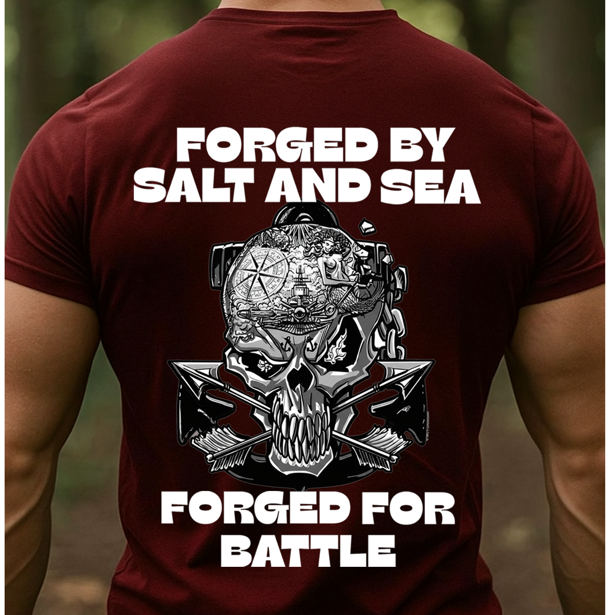 Forged in the Deep – Death Before Dishonor Skull Anchor T-Shirt, Sailor Veteran Gift