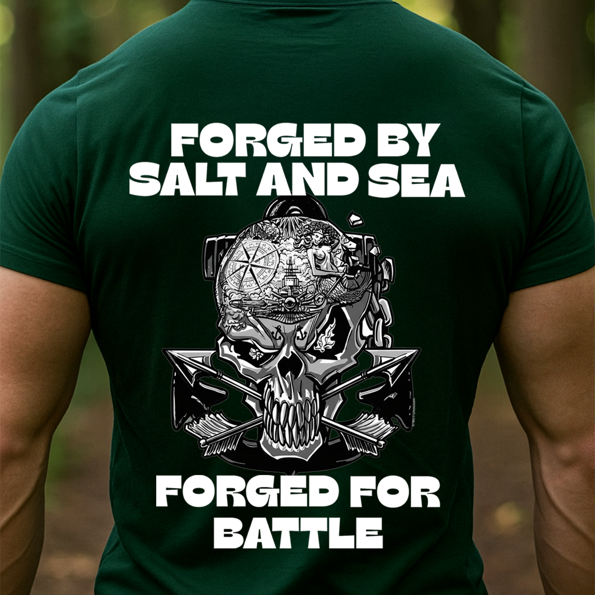 Forged in the Deep – Death Before Dishonor Skull Anchor T-Shirt, Sailor Veteran Gift