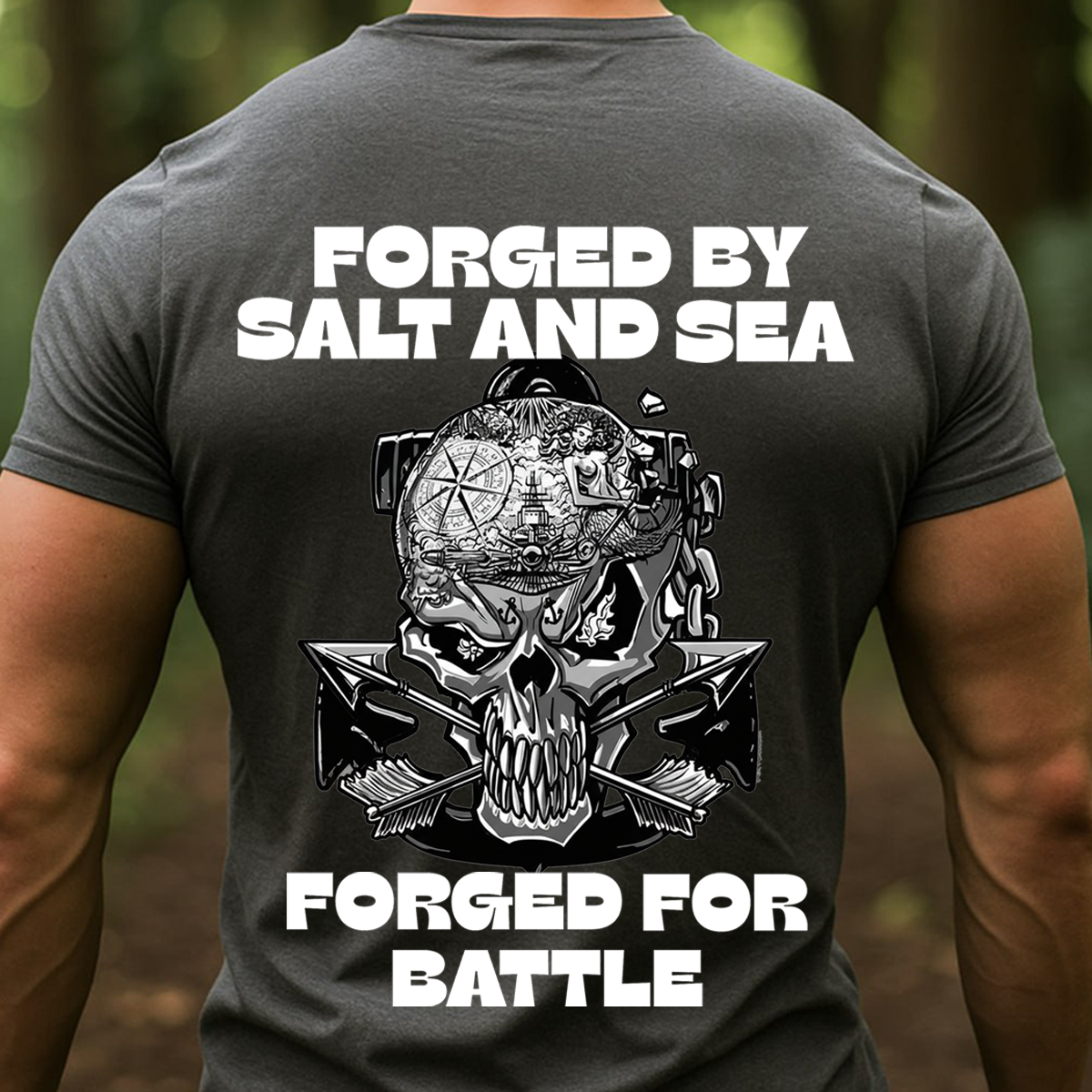 Forged in the Deep – Death Before Dishonor Skull Anchor T-Shirt, Sailor Veteran Gift
