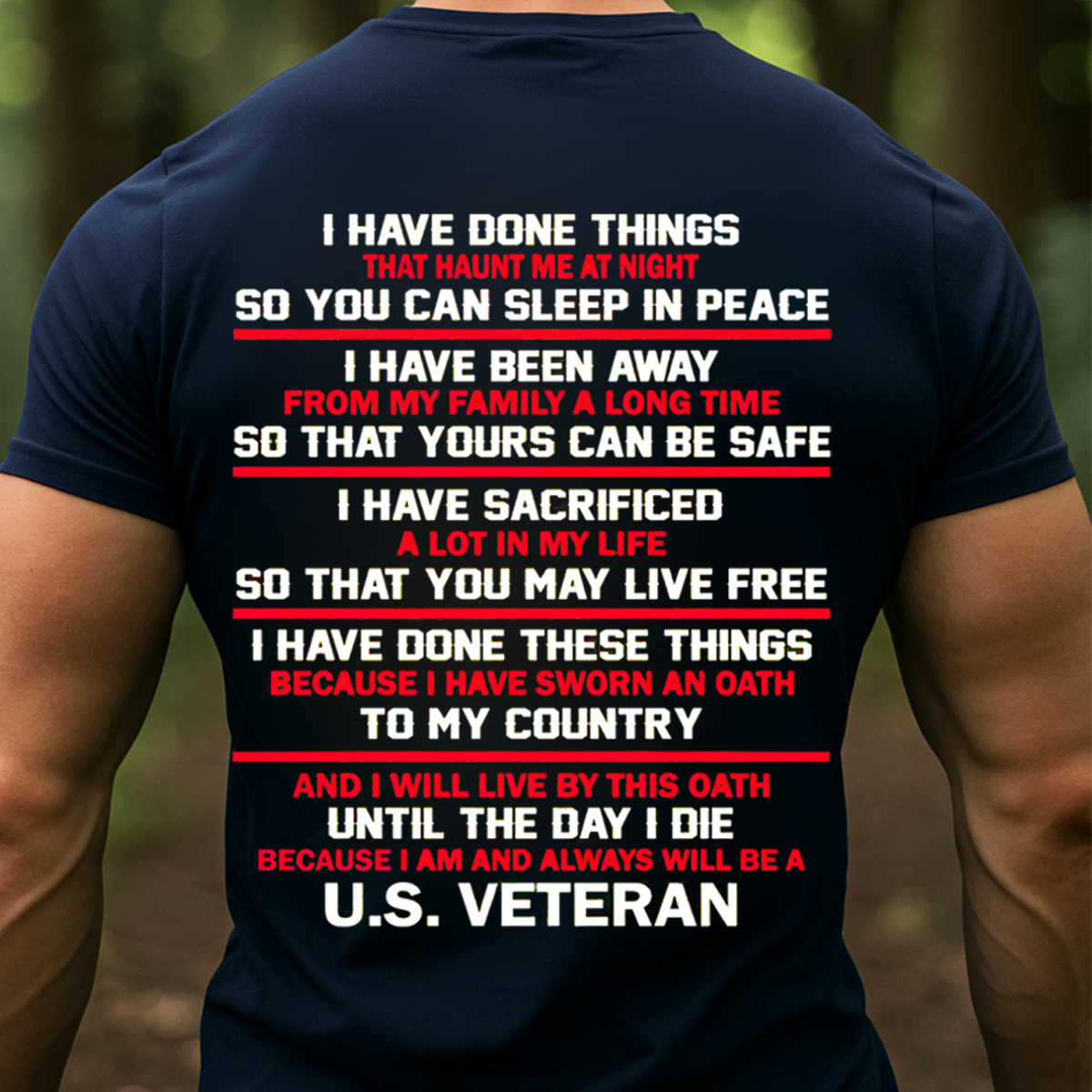 2 side U.S. Veteran T-Shirt, Sweatshirt, Hoodie – Honor Duty Sacrifice – Military Pride T-Shirt for Veterans