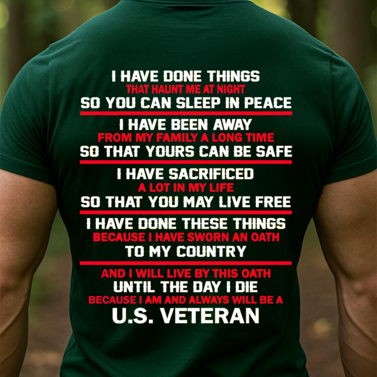 2 side U.S. Veteran T-Shirt, Sweatshirt, Hoodie – Honor Duty Sacrifice – Military Pride T-Shirt for Veterans