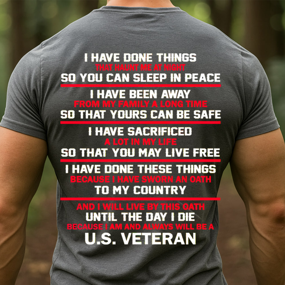 2 side U.S. Veteran T-Shirt, Sweatshirt, Hoodie – Honor Duty Sacrifice – Military Pride T-Shirt for Veterans