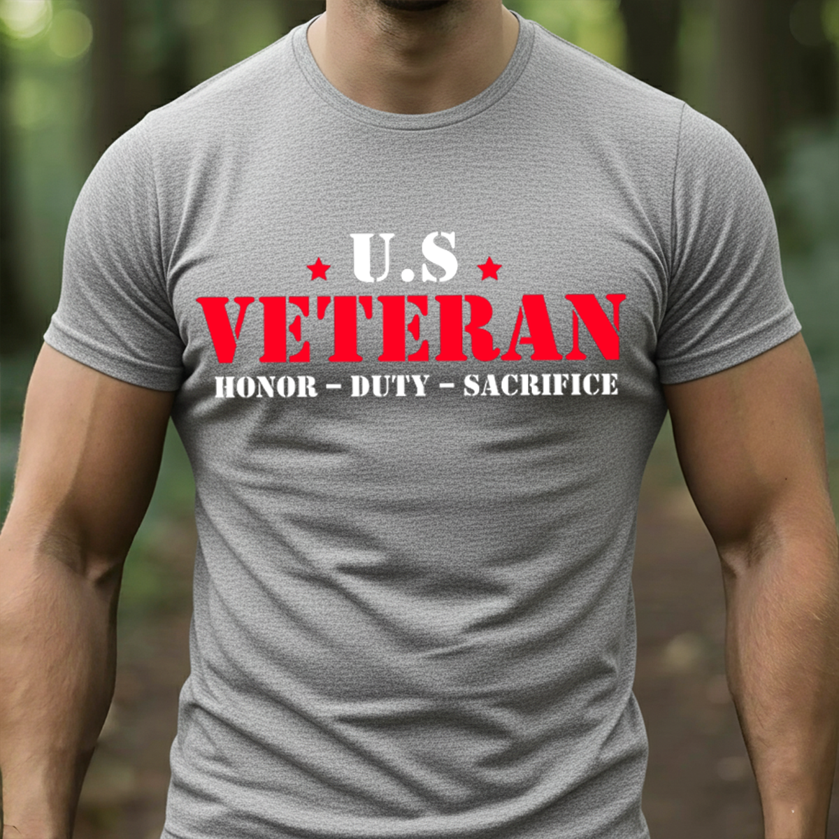 2 side U.S. Veteran T-Shirt, Sweatshirt, Hoodie – Honor Duty Sacrifice – Military Pride T-Shirt for Veterans