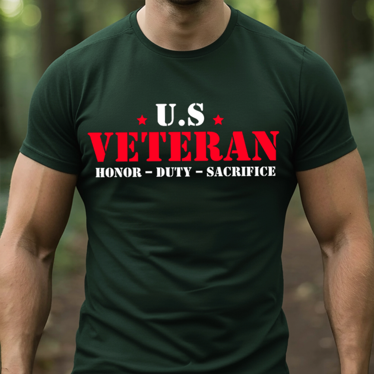 2 side U.S. Veteran T-Shirt, Sweatshirt, Hoodie – Honor Duty Sacrifice – Military Pride T-Shirt for Veterans