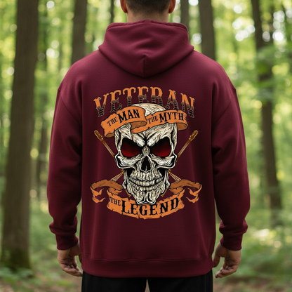 Veteran The Man The Myth The Legend Shirt – Military Skull Graphic Tee – Proud American Veteran Gift