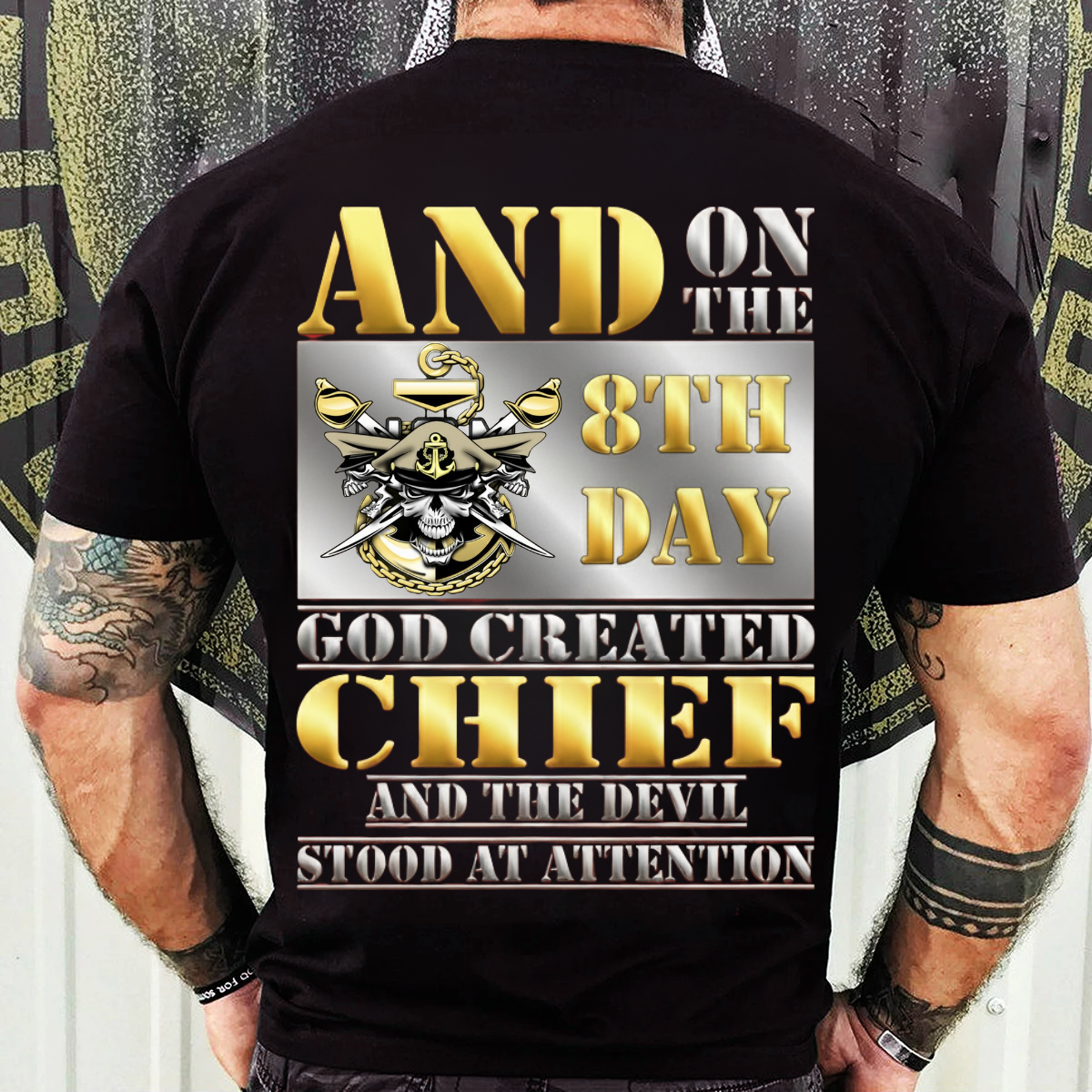 Navy Veteran Shirt – And On The 8th Day God Created Chief – Military Pride Tee
