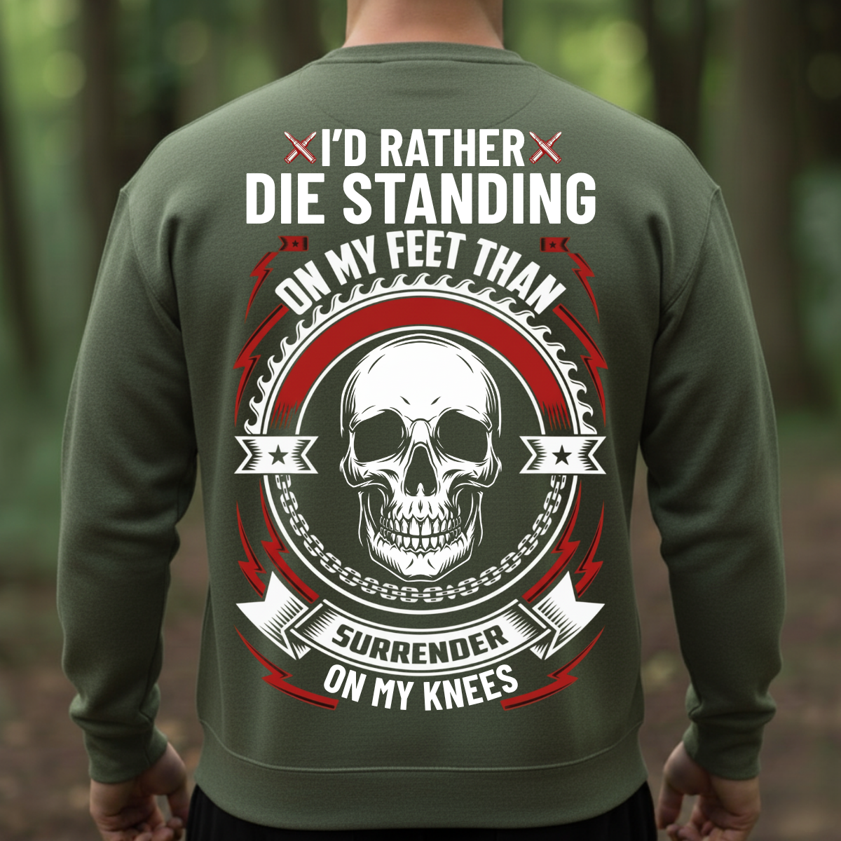 Veteran Skull T-Shirt, Sweatshirt, Hoodie – Stand Never Kneel – Military Pride Tee