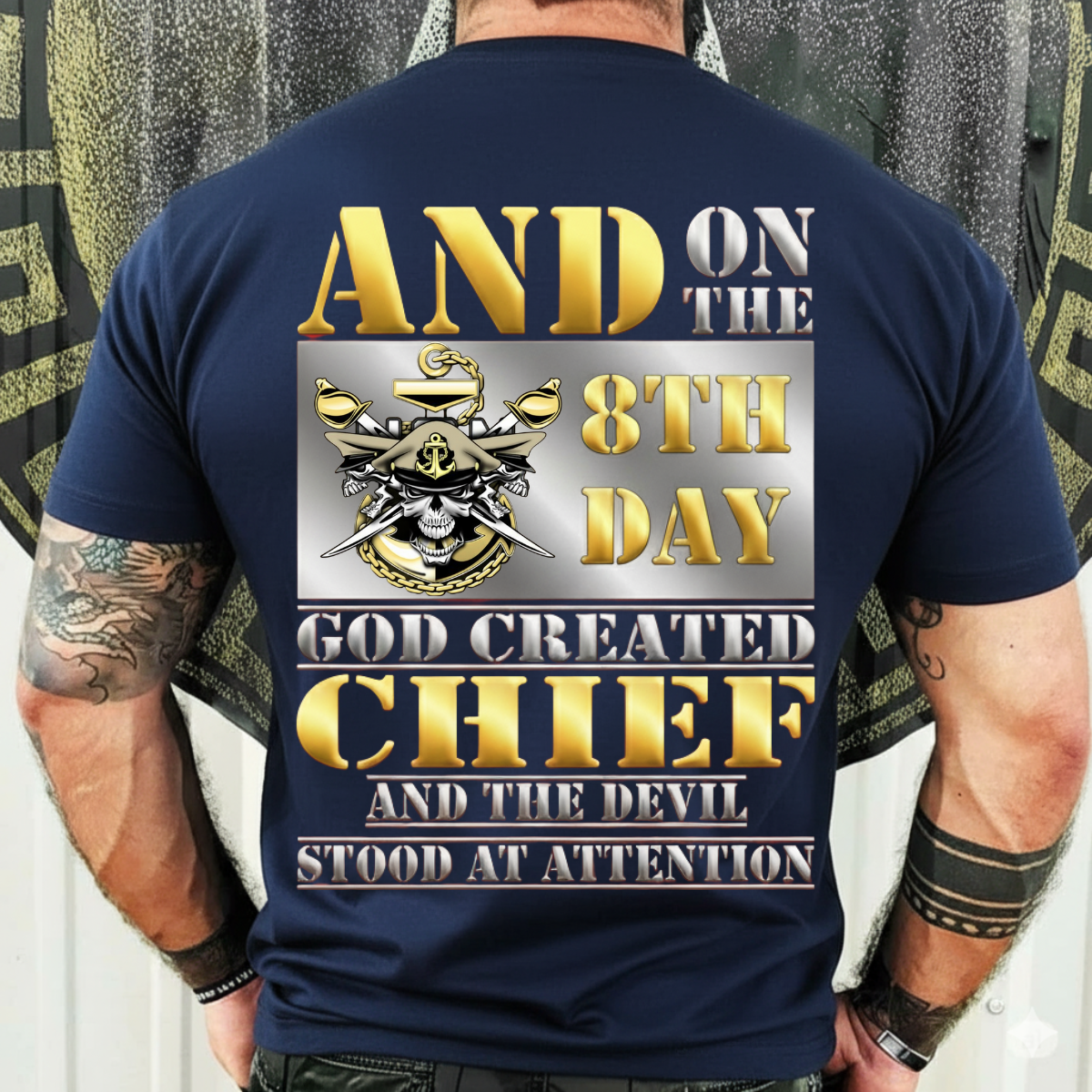 Navy Veteran Shirt – And On The 8th Day God Created Chief – Military Pride Tee