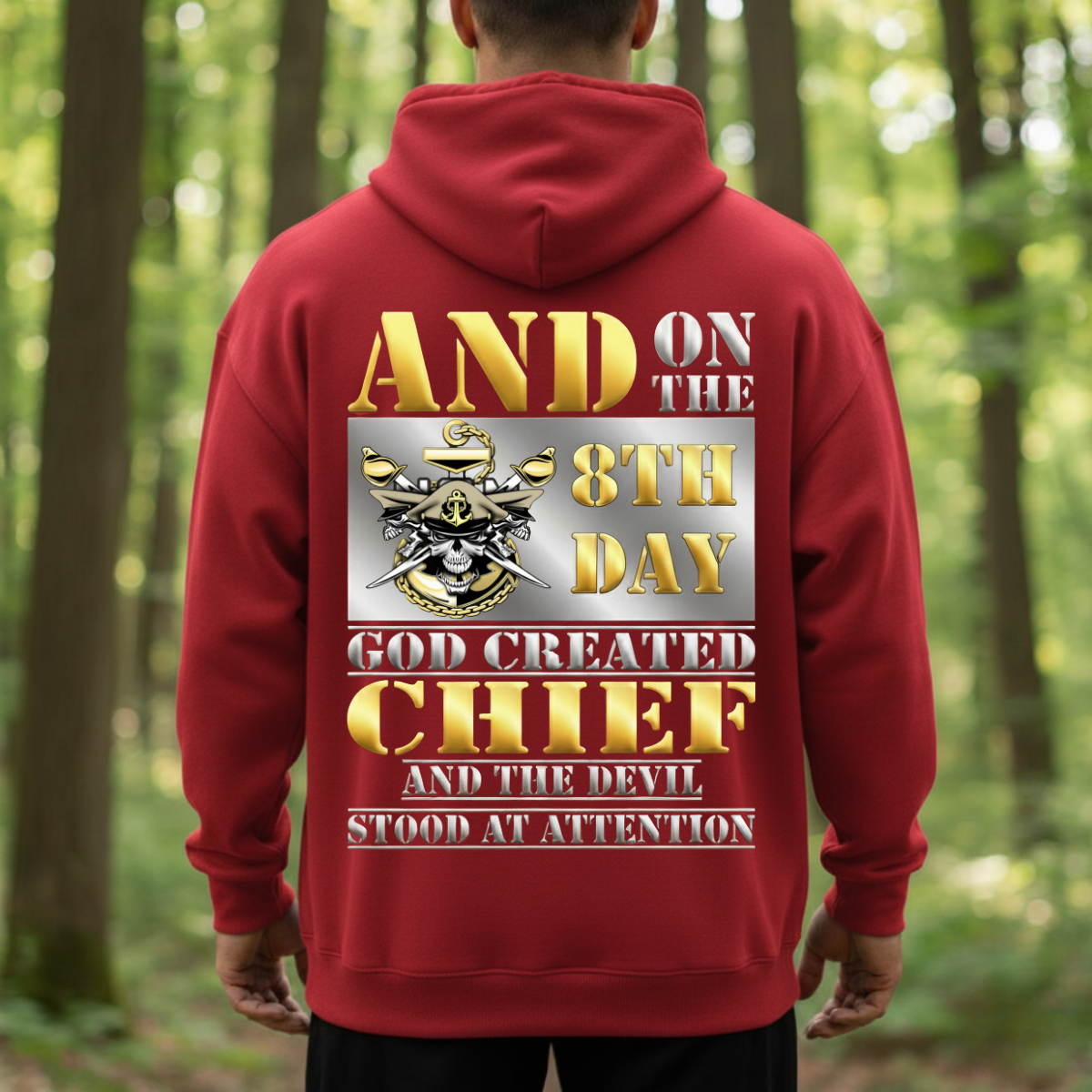 Navy Veteran Shirt – And On The 8th Day God Created Chief – Military Pride Tee