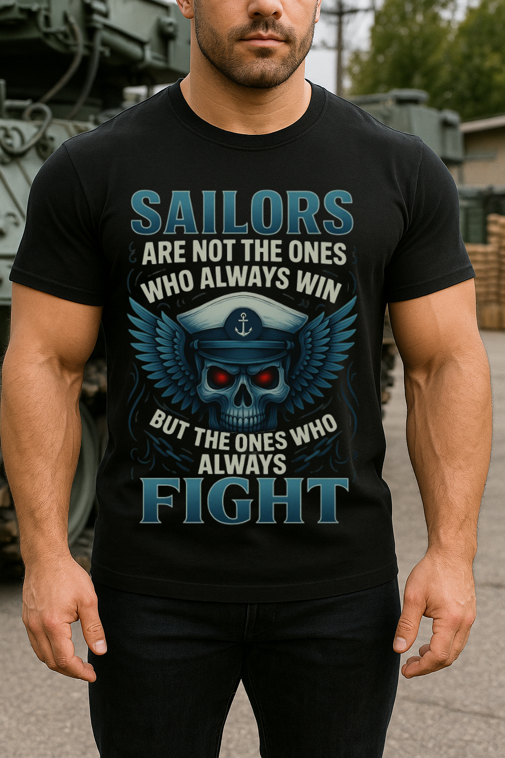Sailors Always Fight Skull Shirt – Navy Veteran Military T-Shirt Gift