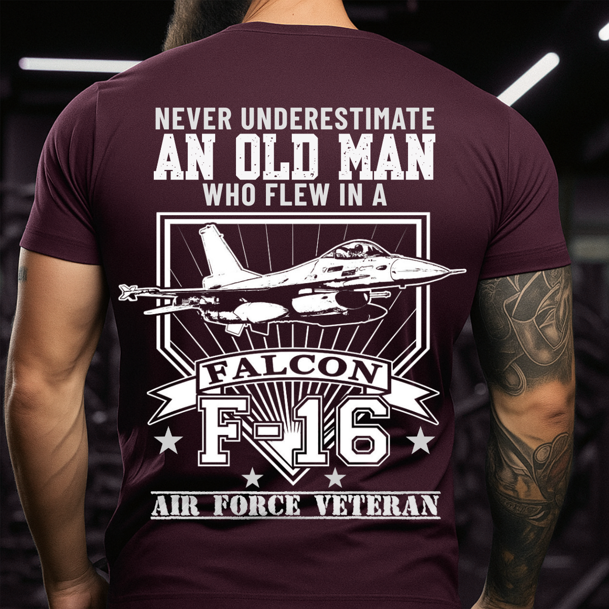 Never Underestimate An Old Man Who Flew In A Falcon F-16 - Air Force Veteran T-Shirt
