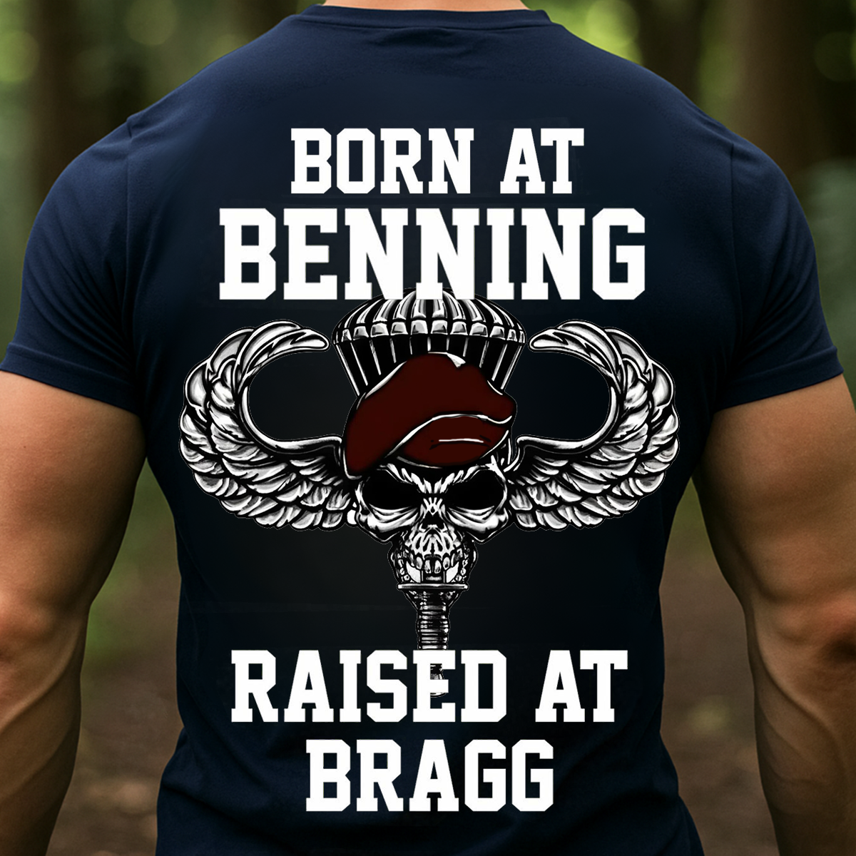 Born at Benning Raised at Bragg Shirt – Airborne Paratrooper Military Veteran T-Shirt, Hoodie,Sweatshirt