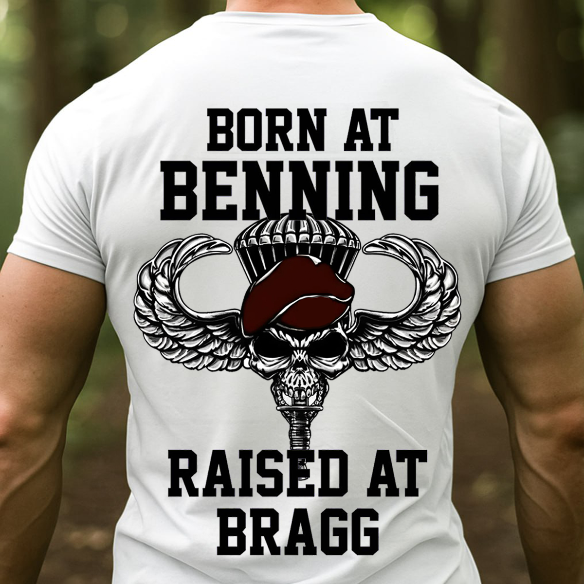 Born at Benning Raised at Bragg Shirt – Airborne Paratrooper Military Veteran T-Shirt, Hoodie,Sweatshirt