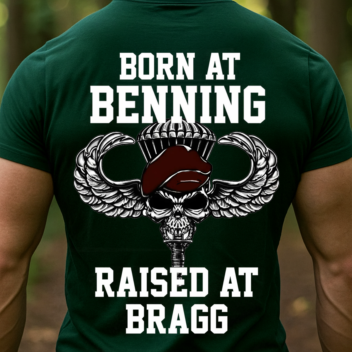 Born at Benning Raised at Bragg Shirt – Airborne Paratrooper Military Veteran T-Shirt, Hoodie,Sweatshirt