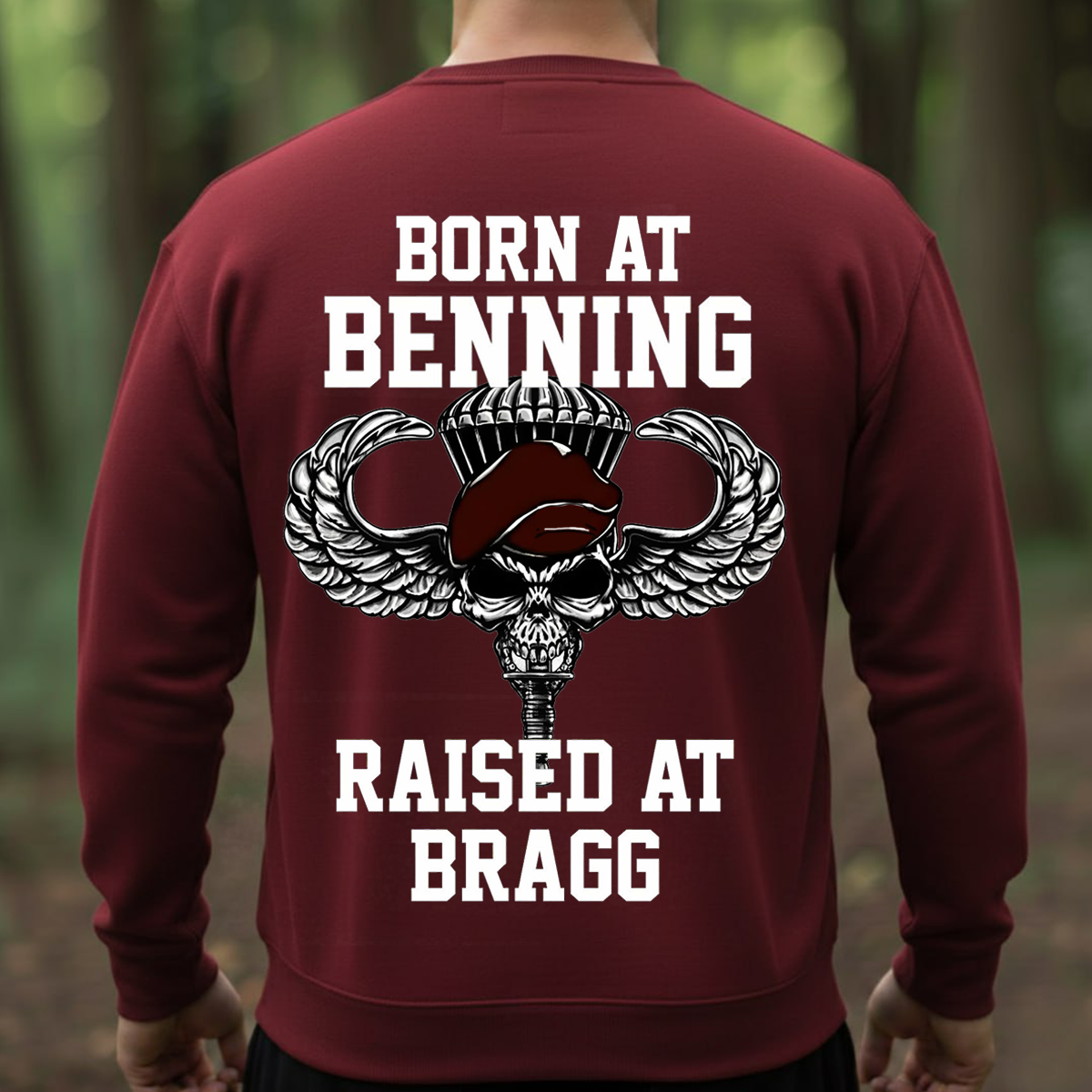 Born at Benning Raised at Bragg Shirt – Airborne Paratrooper Military Veteran T-Shirt, Hoodie,Sweatshirt