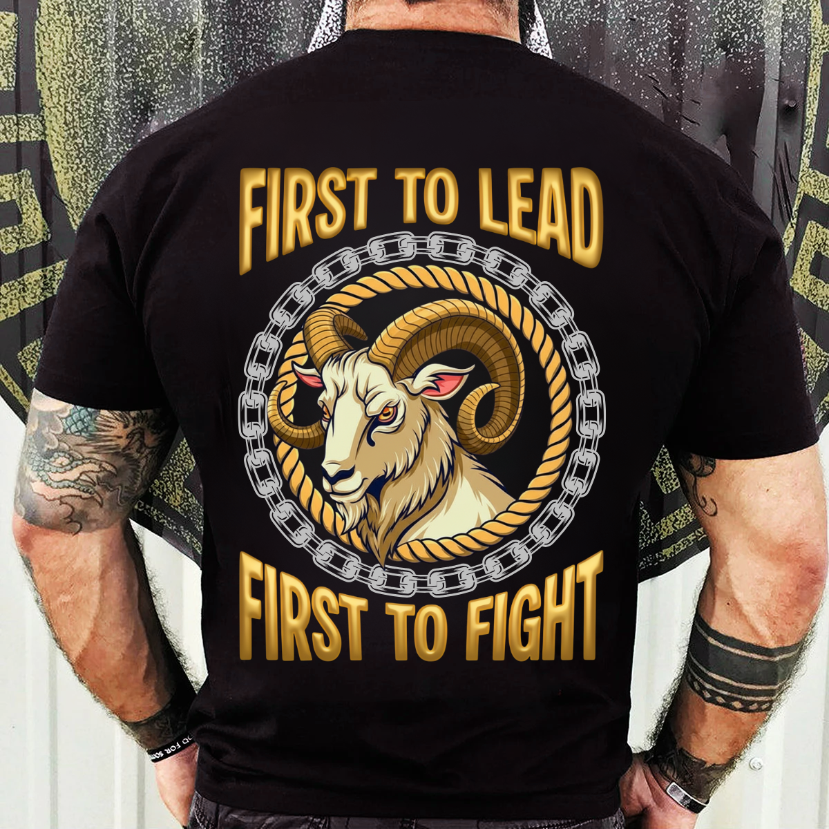 Proud Veteran Shirt – First to Lead and Fight – Ram Head Military Pride Tee